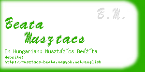 beata musztacs business card